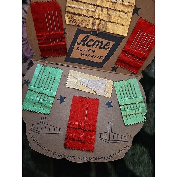 Vtg ACME Supermarkets Grocery Store Sewing Needle Pack WEST GERMANY Collectible - Picture 7 of 9